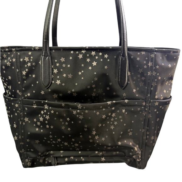 Kate Spade New York Black Star Print Nylon Tote Bag Excellent Condition Preloved - Picture 2 of 6